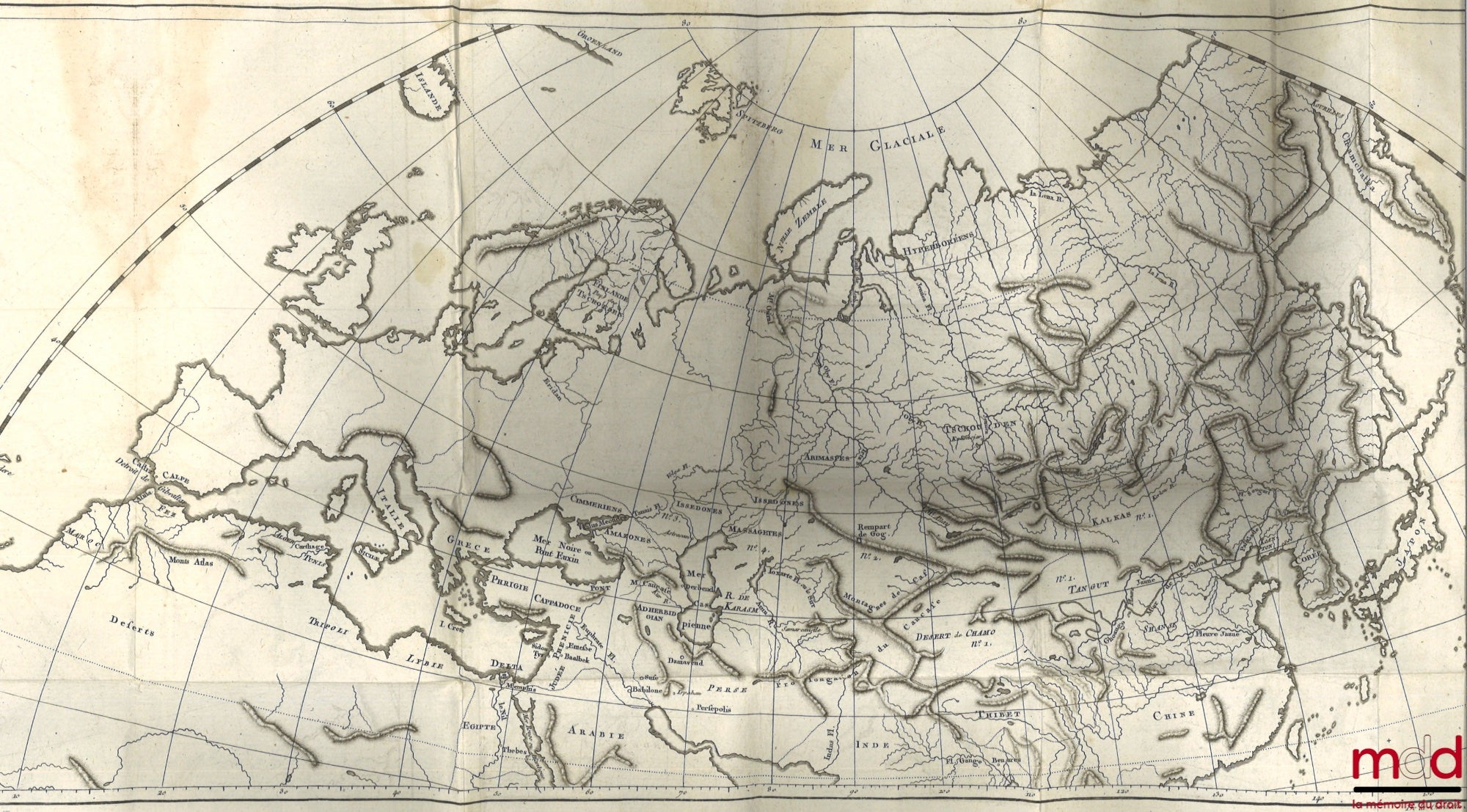 [Voltaire], BAILLY (Jean Sylvain) – LETTRES SUR L’ATLANTIDE DE PLATON ET SUR L’ANCIENNE HISTOIRE DE L’ASIE, Pour servir de suite aux lettres sur l’origine des Sciences, adressées à M. de Voltaire par M. Bailly
