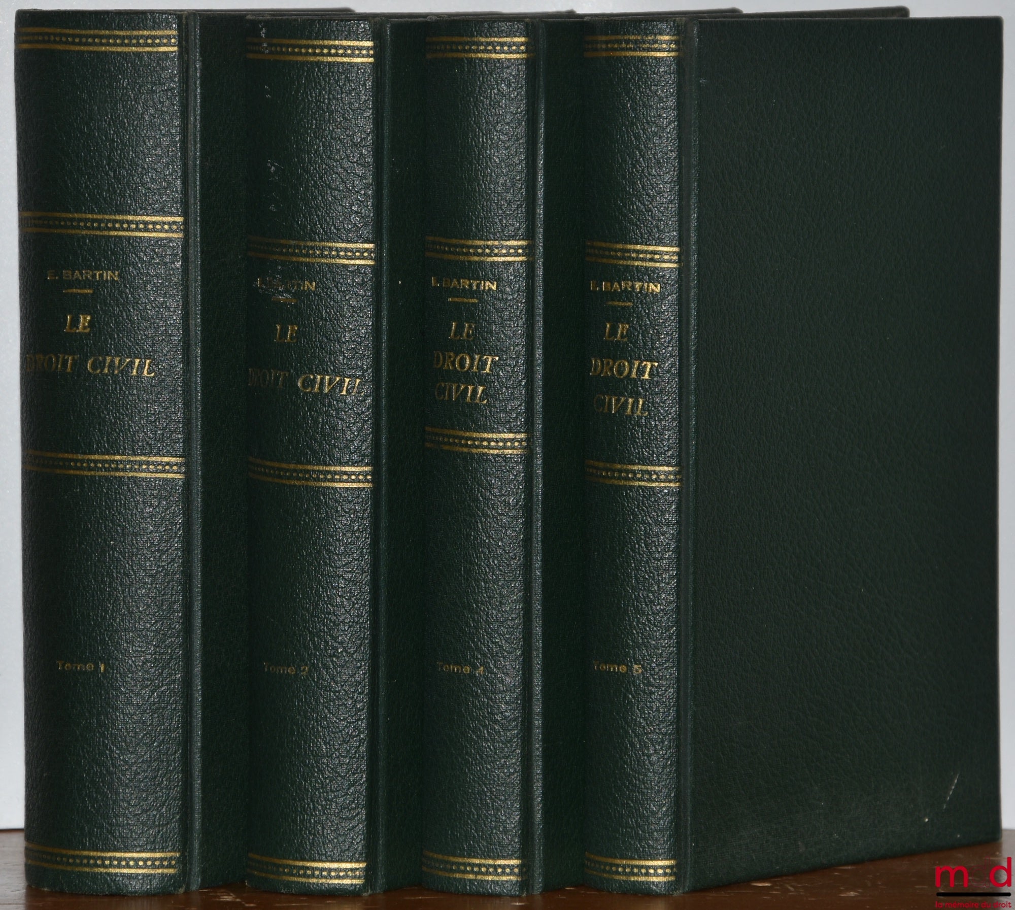 AUBRY (Charles) et RAU (Charles-Frédéric) – COURS DE DROIT CIVIL FRANÇAIS D’APRÈS LA MÉTHODE DE ZACHARIÆ, 6e éd. revue et mise au courant de la législation et de la jurisprudence par Étienne Bartin, [t. I, II, IV et V uniquement] 