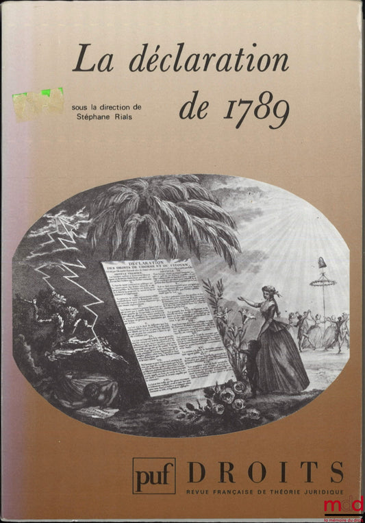 [RFTJ] – LA DÉCLARATION DE 1789, sous la direction de Stéphane Rials, revue Droits, n° 8