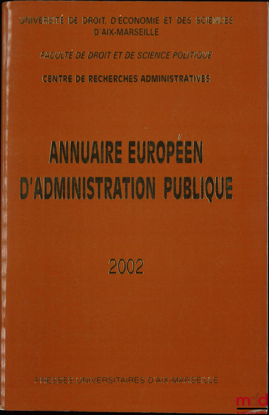 [Revue] – ANNUAIRE EUROPÉEN D’ADMINISTRATION PUBLIQUE, 2002, n° XXV