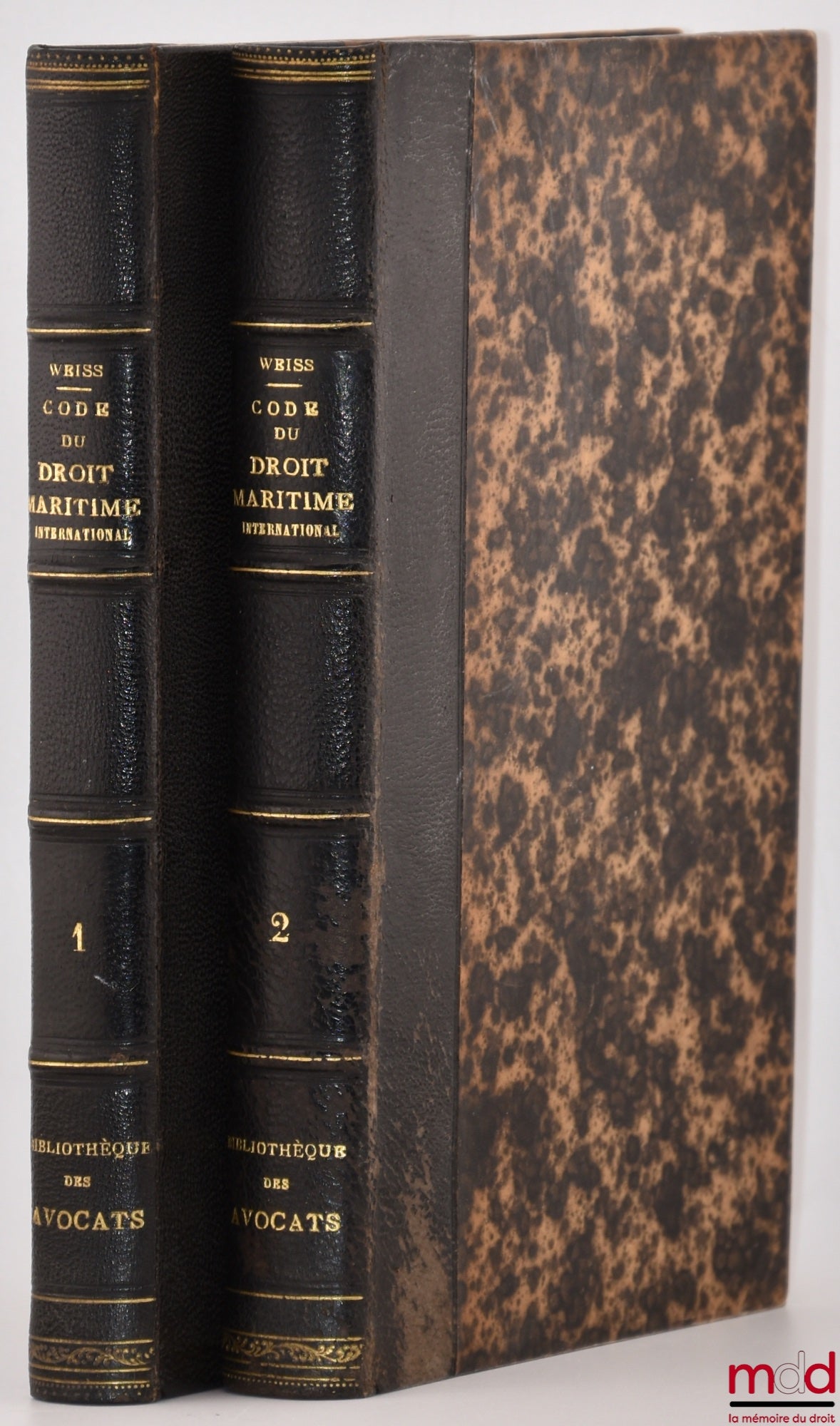 WEISS (Siegfried) – CODE DU DROIT MARITIME INTERNATIONAL, Tel qu’il existe chez les nations en temps de paix et en temps de guerre depuis les temps les plus reculés jusqu’à nos jours selon l’école historique