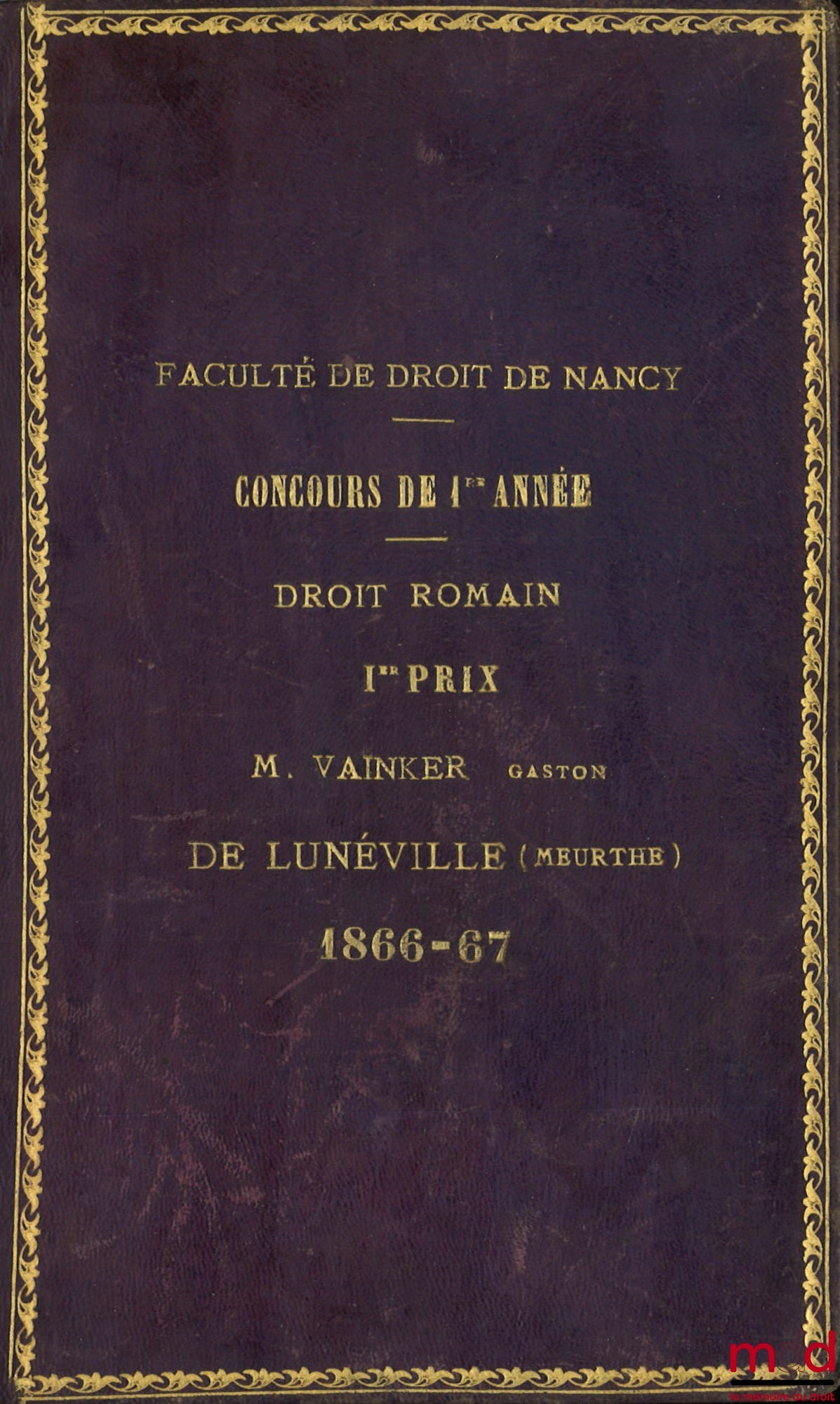 SAVIGNY (Friedrich Carl von) – TRAITÉ DE LA POSSESSION en droit romain, 7e éd. publiée d’après les notes laissées par l’auteur et augmentée d’un appendice sur l’état actuel de la doctrine, par M. Ad. Fr. Rudorff, traduit de l’allemand par Henri Staedtler