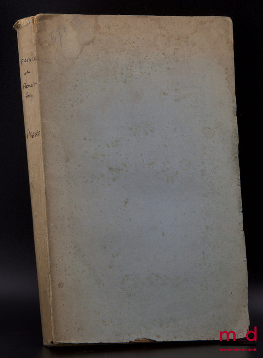 [Code], FAIVRE (Albert) et BENOIT-LÉVY (Edmond) – CODE MANUEL DE LA PRESSE, Contenant : Le texte de la nouvelle loi ; article par article, la législation antérieure, le résumé de la discussion au Parlement, le commentaire d’après les documents officiels,