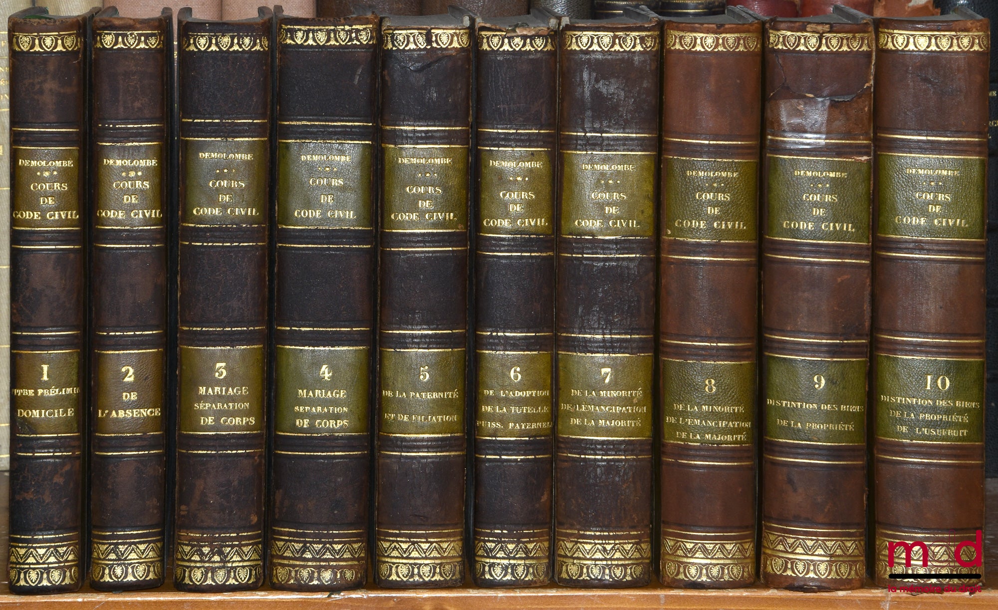 DEMOLOMBE (Charles) & GUILLOUARD (Louis) – COURS DE CODE NAPOLÉON, 1re éd.