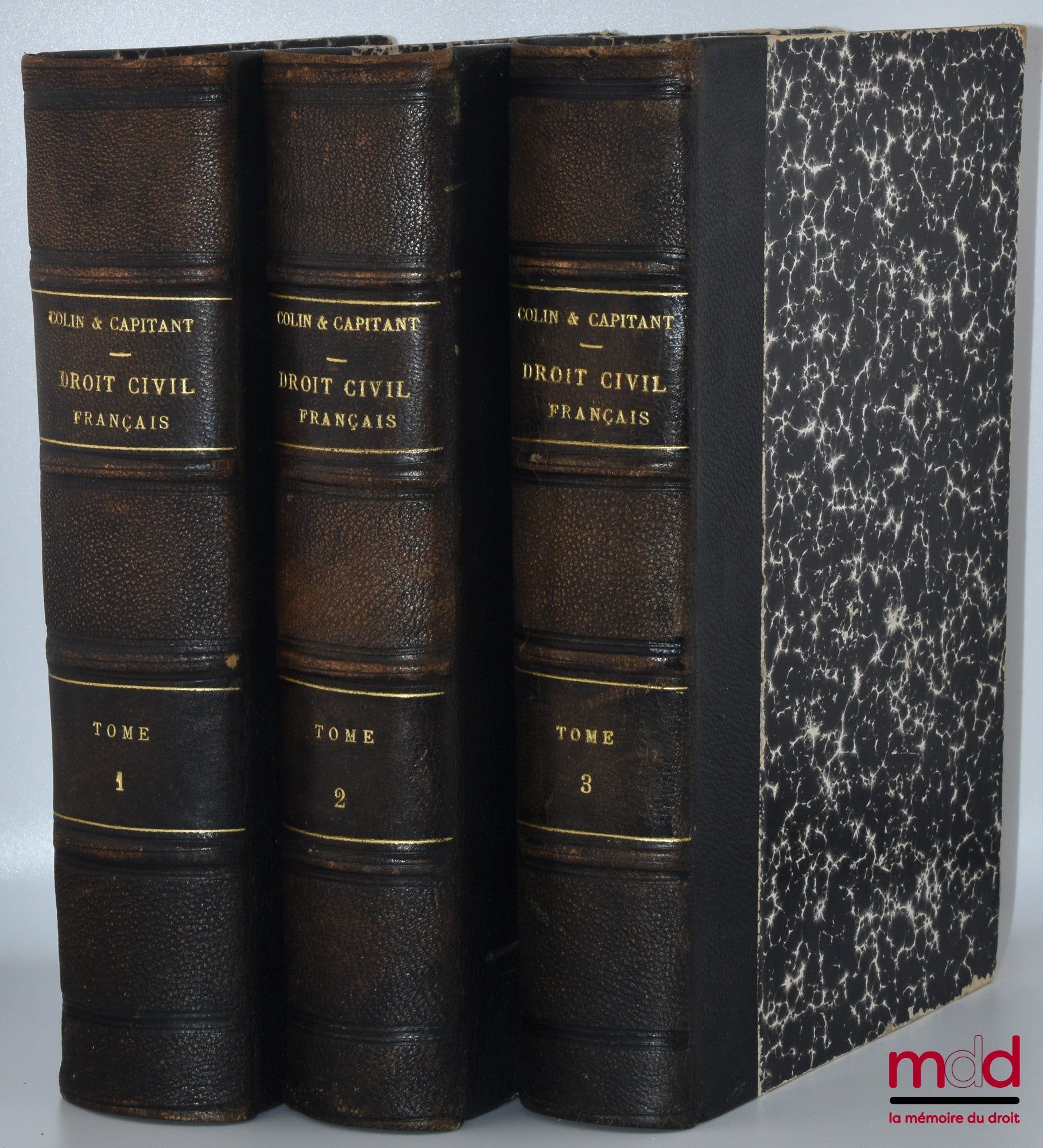 COLIN (Ambroise), CAPITANT (Henri) – COURS ÉLÉMENTAIRE DE DROIT CIVIL FRANÇAIS, t. I , (4e éd), t. II, (3e éd.), t. III (3e éd.)