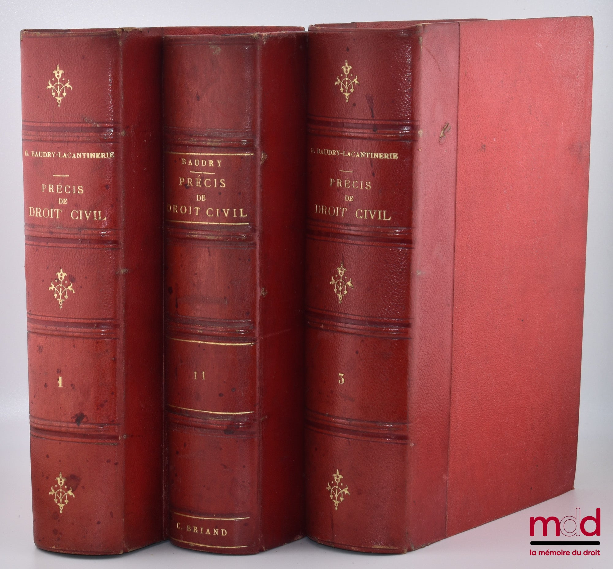 BAUDRY-LACANTINERIE (Gabriel) – PRÉCIS DE DROIT CIVIL Contenant dans une première partie L’EXPOSÉ DES PRINCIPES et dans une deuxième LES QUESTIONS DE DÉTAIL ET LES CONTROVERSES, t. I : 5e éd. revue et mise au courant de la législation, de la doctrine et d