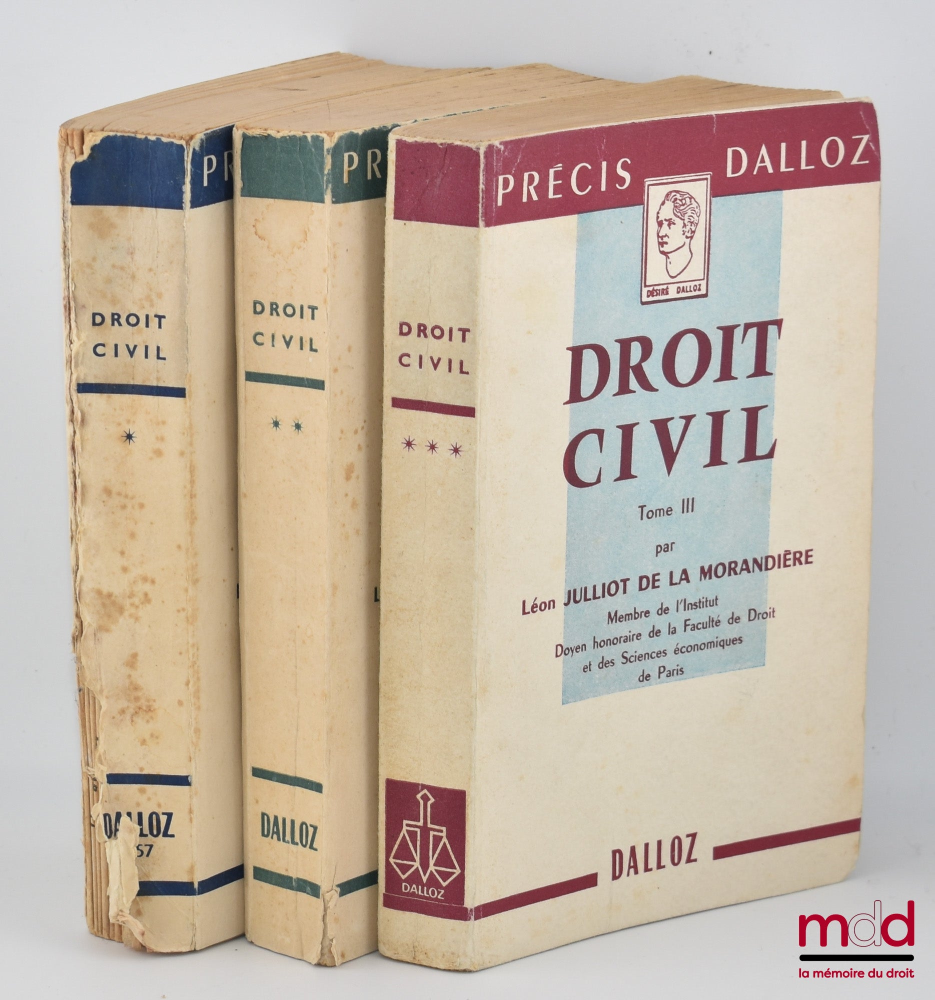 JULLIOT DE LA MORANDIÈRE (Léon) – PRÉCIS DE DROIT CIVIL publié d’après le Cours élémentaire de Droit civil français d’Ambroise Colin et Henri Capitant, coll. Petits Précis Dalloz