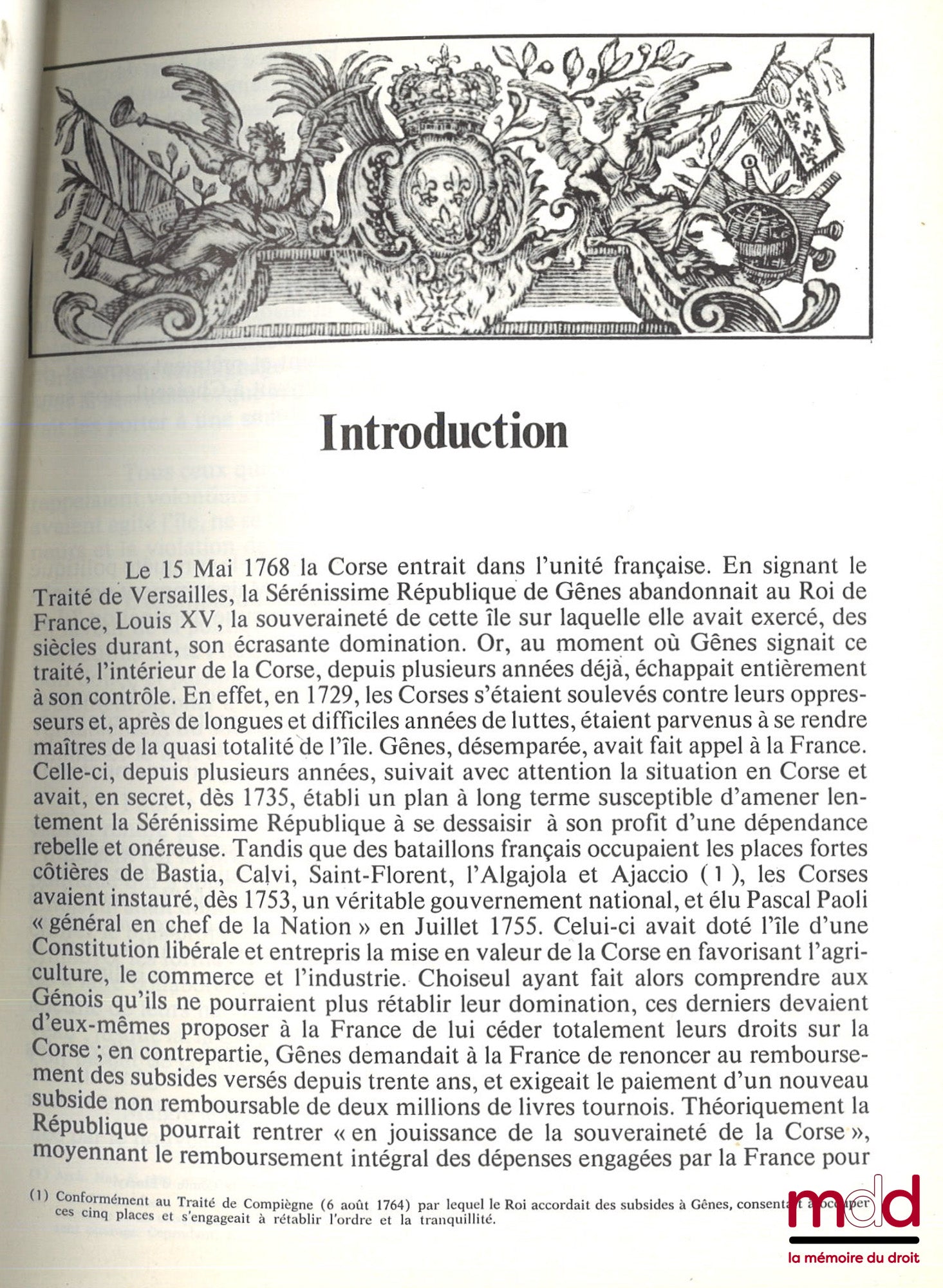 COLOMBANI (José) – AUX ORIGINES DE LA CORSE FRANÇAISE, Politique et institution, 1768-1790
