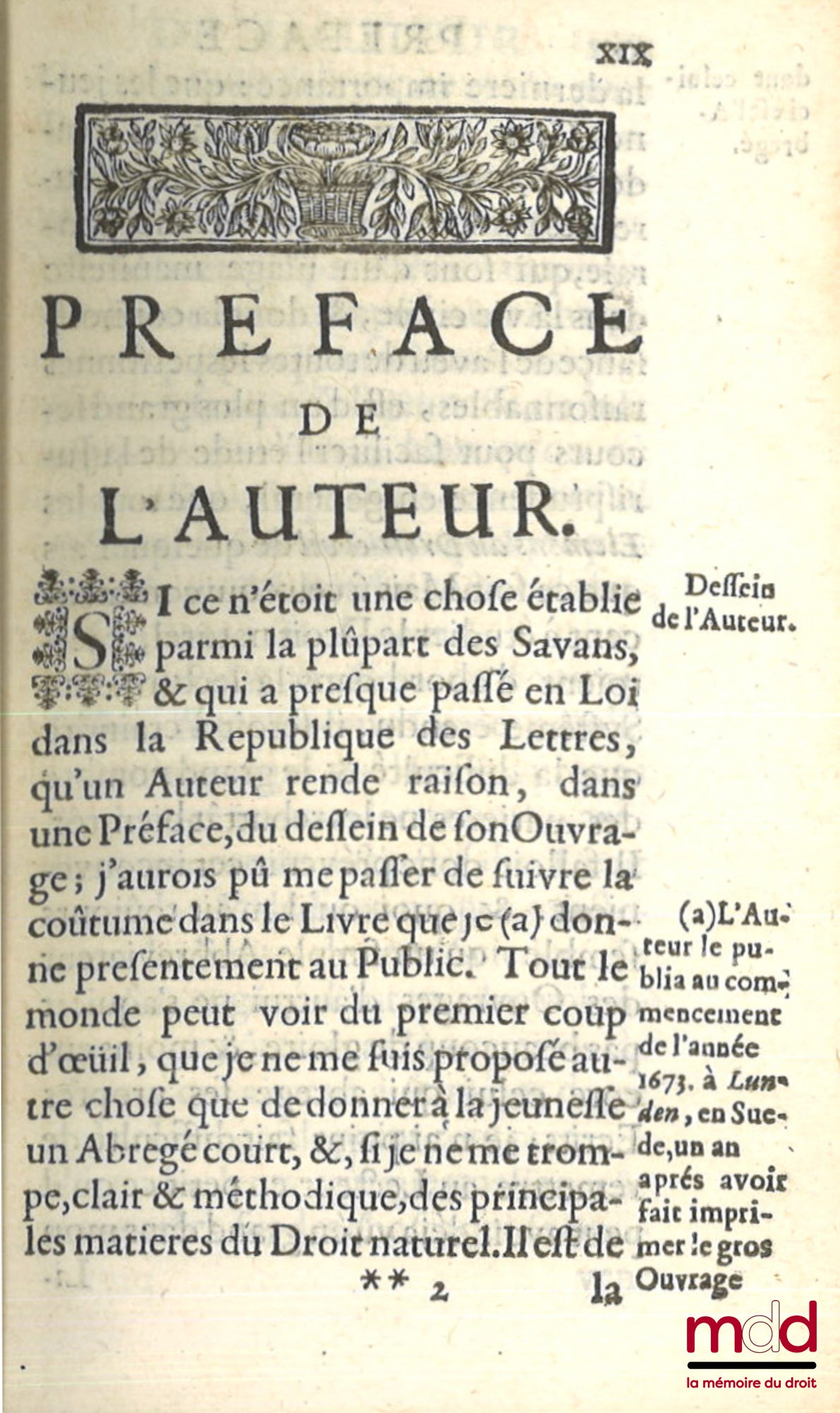 PUFENDORF (Samuel) – LES DEVOIRS DE L’HOMME ET DU CITOIEN, TELS QU’ILS LUI SONT PRESCRITS PAR LA LOI NATURELLE, Traduits du latin de feu Mr. Le Baron de Pufendorf par Jean Barbeyrac, Avec quelques Notes du Traducteur