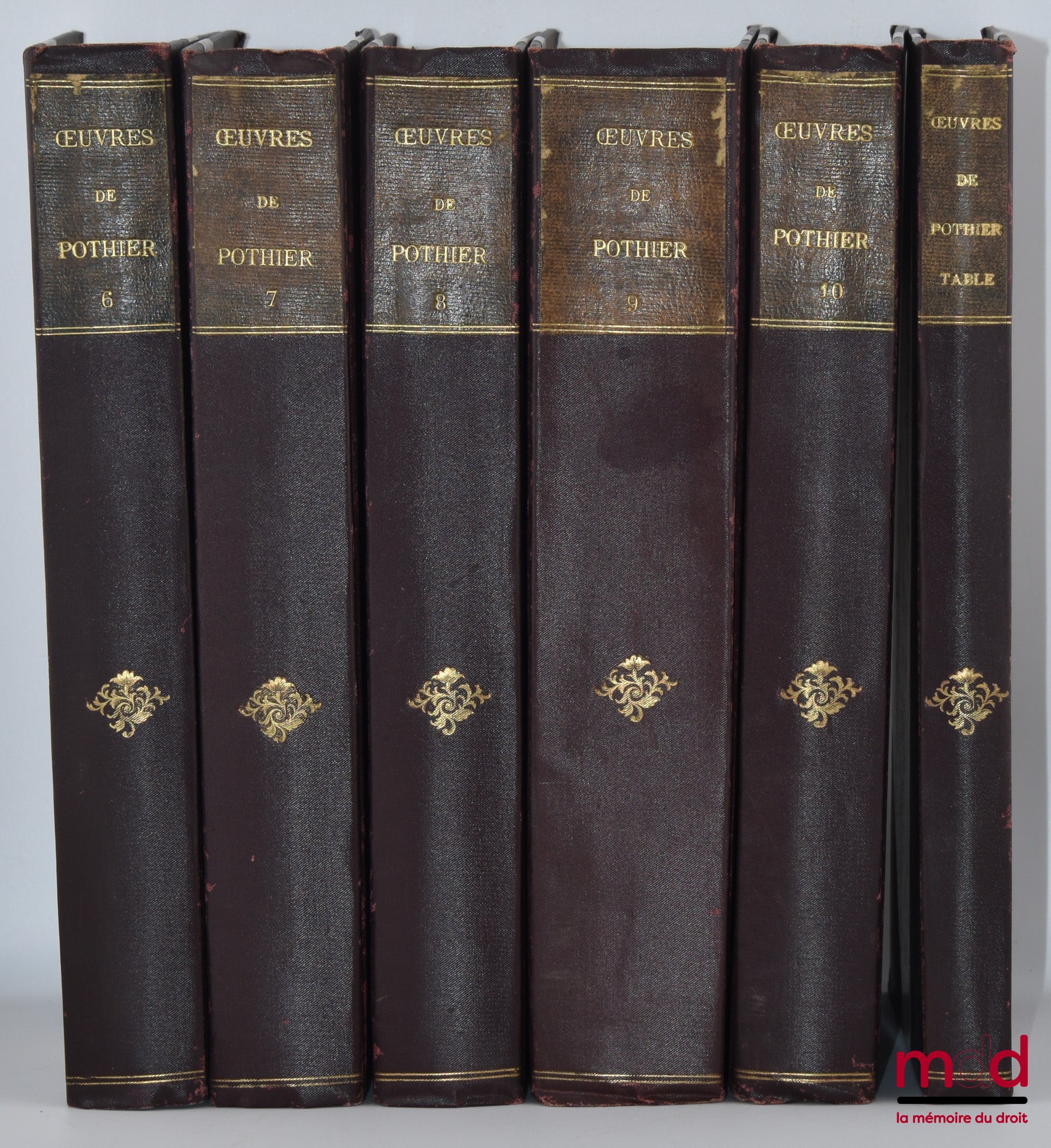 POTHIER (Robert-Joseph) – ŒUVRES DE POTHIER ANNOTÉES ET MISES EN CORRÉLATION AVEC LE CODE CIVIL ET LA LÉGISLATION ACTUELLE PAR M. BUGNET, 2e éd., conforme à la première ; TABLE GÉNÉRALE DES MATIÈRES PAR ORDRE ALPHABÉTIQUE, Suivie d’une table de concordanc