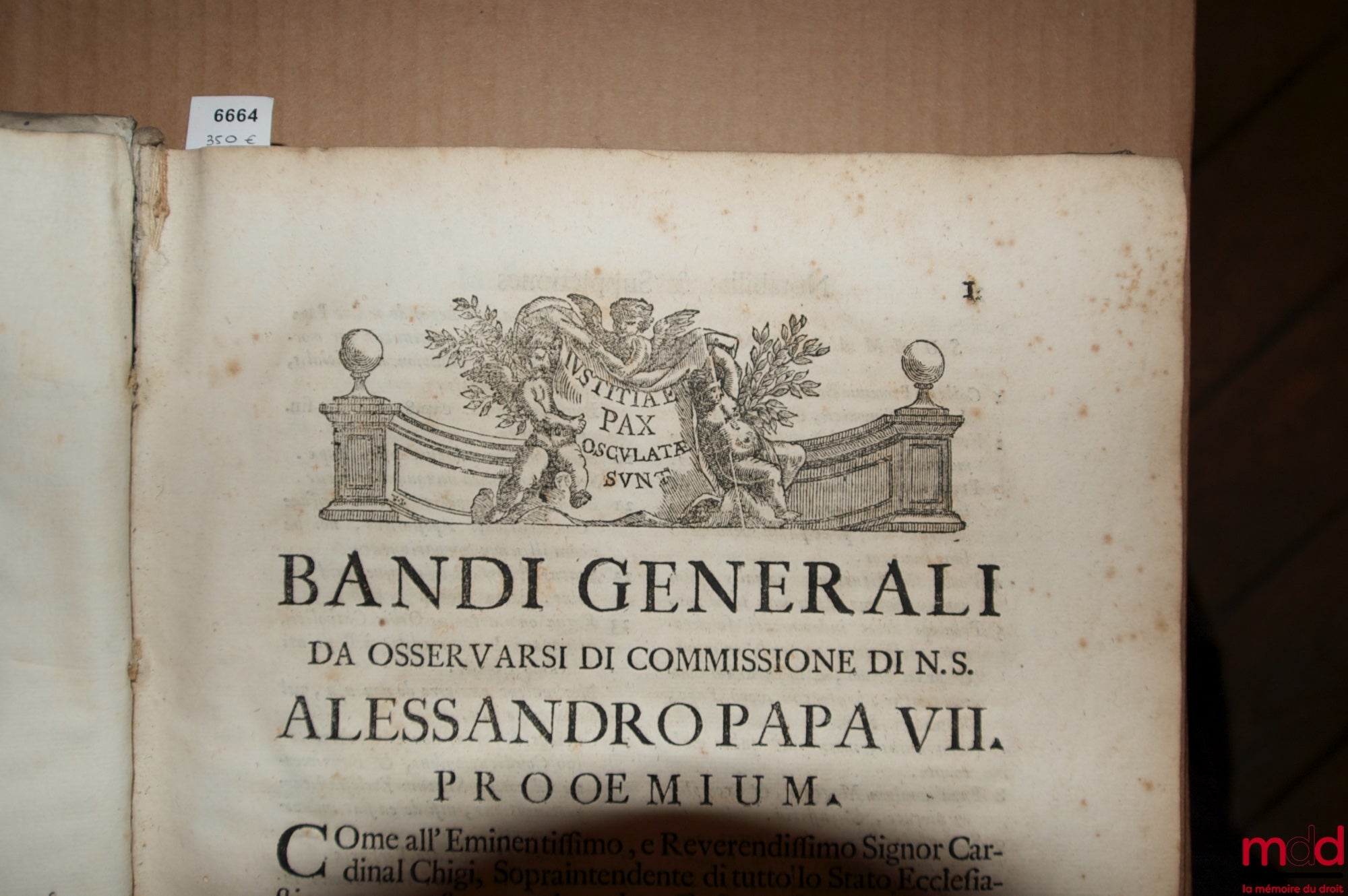 BONFINI (Silvestro) – NOTABILIA IN BANNIMENTIS GENERALIBUS DITIONIS ECCLESIASTIÆ AUTHORE BON. MEM. SYLVESTRO BONFINIO J.C. NOBILI BRITTINORIENSI, OLIM IN EADEM CIVITATÆ SANCTISSIMÆ INQUISITIONIS CONSULTORE