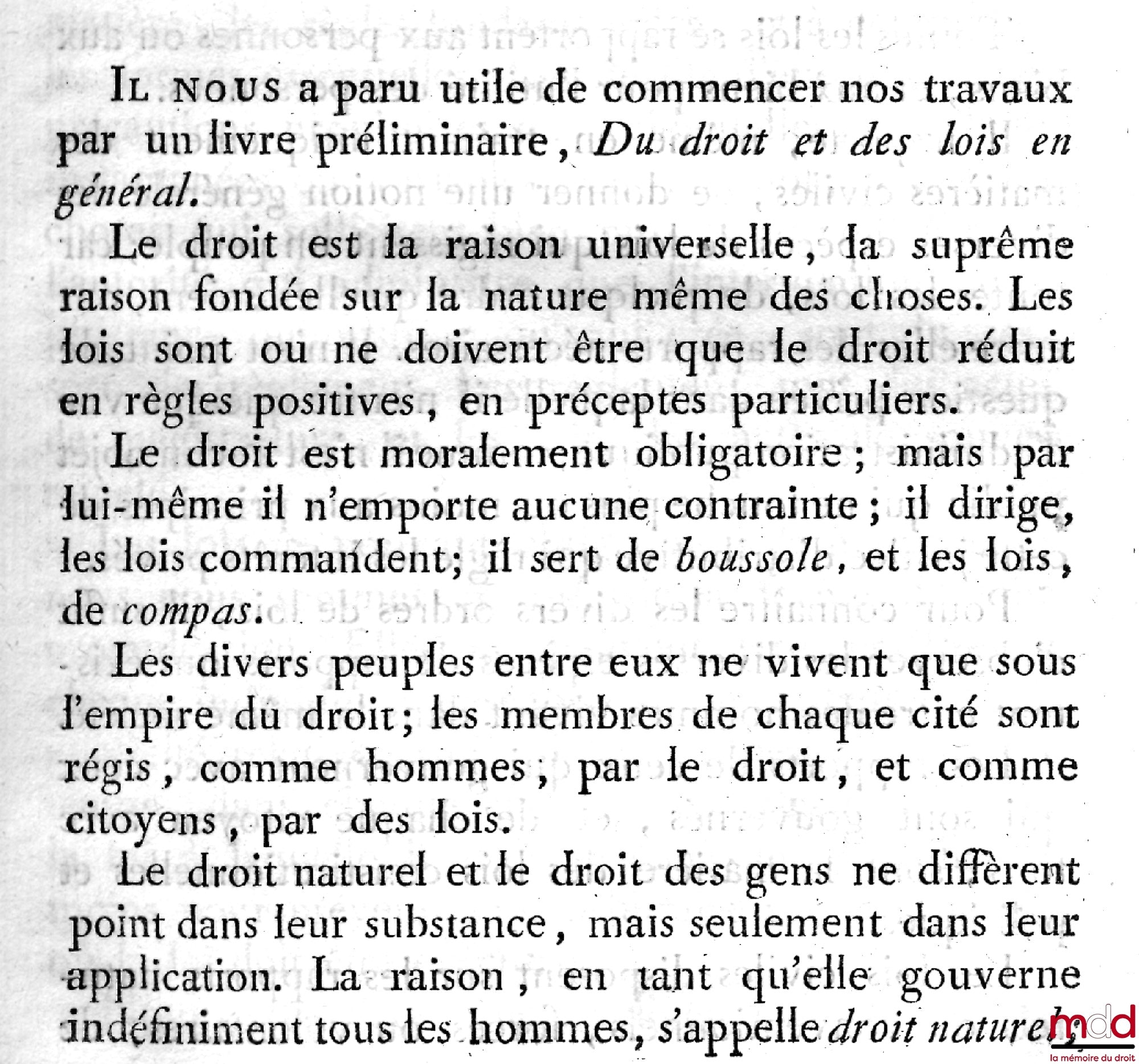 [Code Civil] – PROJET DE CODE CIVIL PRÉSENTÉ PAR LA COMMISSION NOMMÉE PAR LE GOUVERNEMENT LE 24 THERMIDOR AN 8