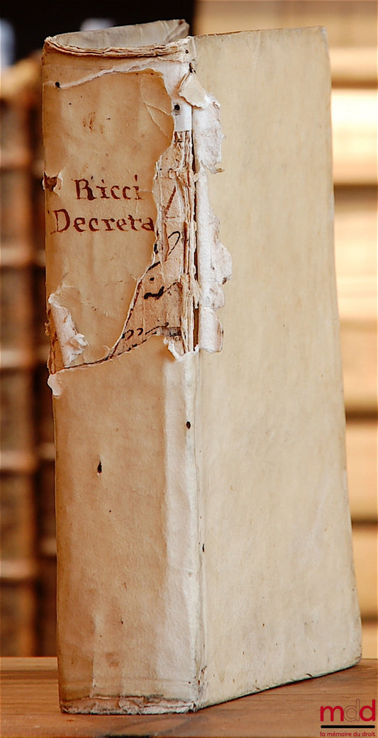 RICCI (Pietro Andrea) – SYNOPSIS DECRETA, ET RESOLUTIONES SAC. CONGR. IMMUNITATIS SUPER CONTROVERSIIS JURISDICTIONALIBUS COMPLECTENS, eminentissimo principi Francisco Barberino S.R.E. Cardinali iterum dicata, editio secunda