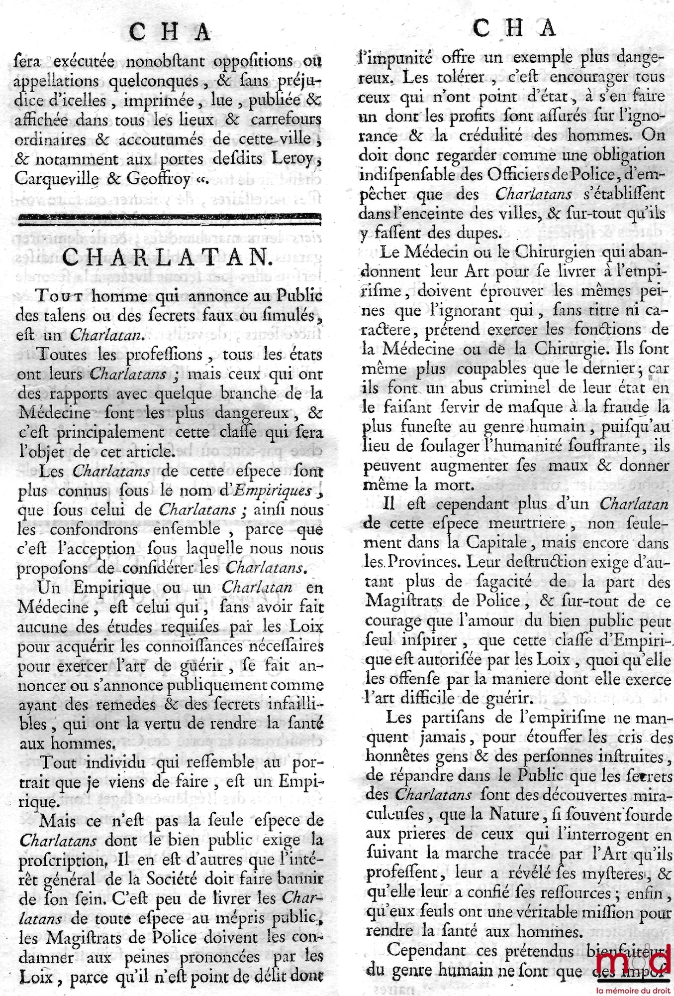DES ESSART (Nicolas-Toussaint Le Moyne) – DICTIONNAIRE UNIVERSEL DE POLICE