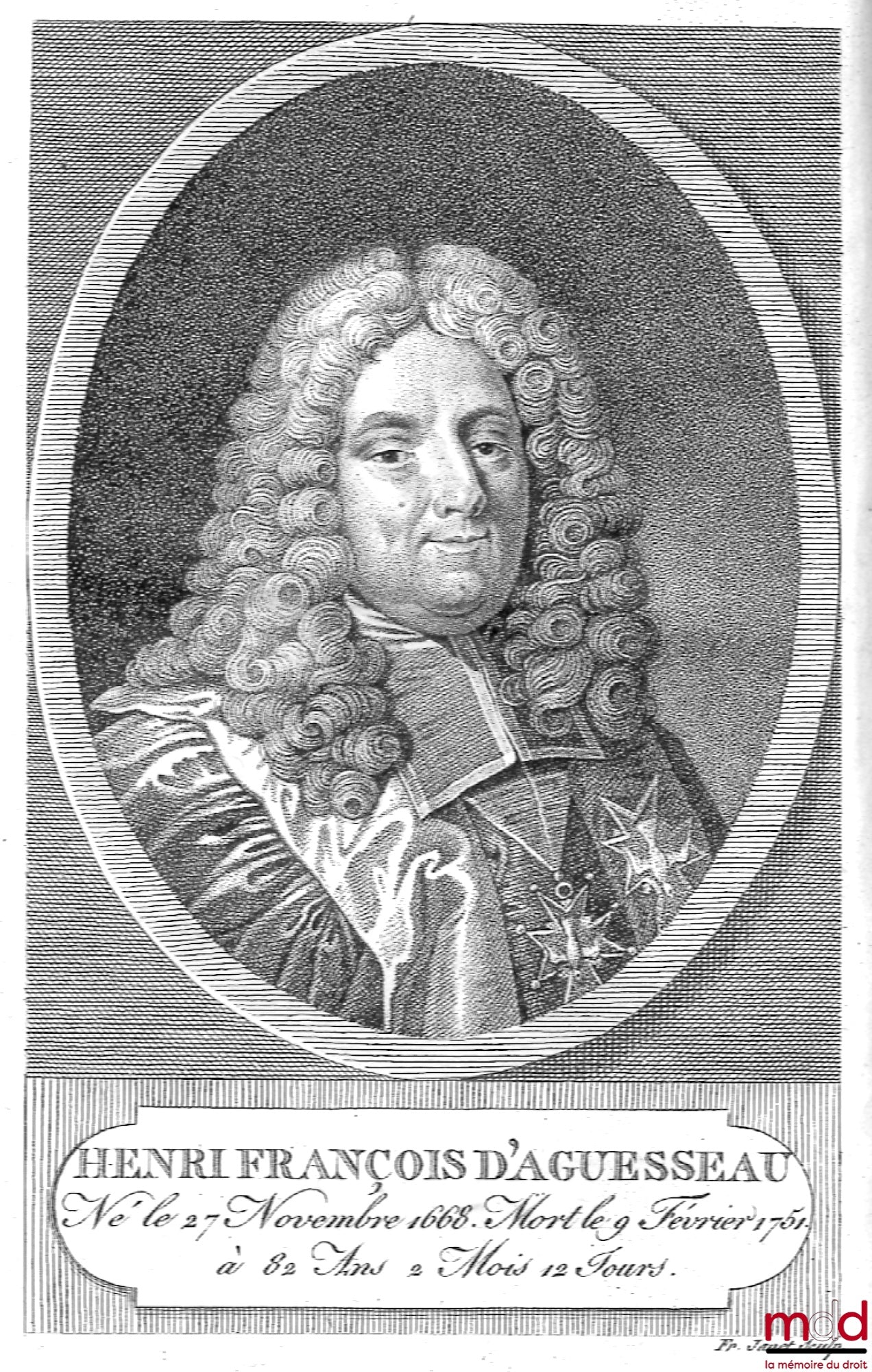 D’AGUESSEAU (Henri François) – DISCOURS DE M. LE CHANCELIER D’AGUESSEAU, nouvelle éd. augmentée des Instructions à son fils