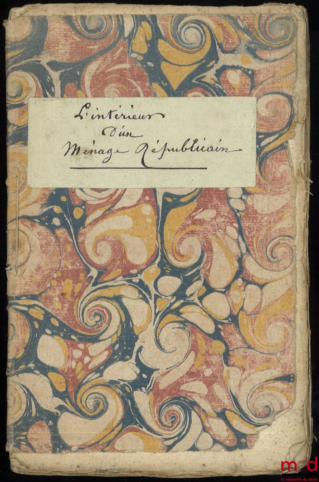 CHASTENET – L’INTÉRIEUR D’UN MÉNAGE RÉPUBLICAIN, opéra-comique en un acte et en Vaudevilles (…) représentée pour la première fois, sur le Théâtre de l’Opéra-comique National de la rue Favart, le 15 Nivose, an 2e de la République, Édition Originale